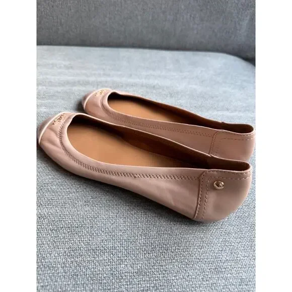 Coach Chelsea Matte Calf Patent Beechwood Flats Sz 6 - Picture 12 of 12